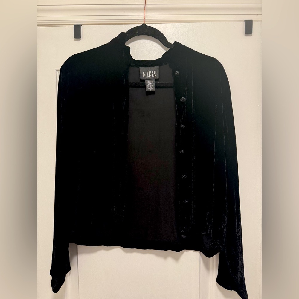 Eileen Fisher Velvet Crop Cardigan